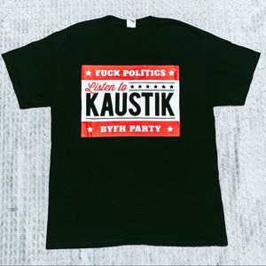 KAUSTIK MENS BAND SHIRT, BLACK